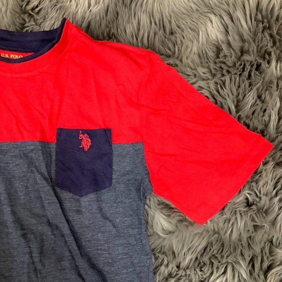 U.S. Polo Assn. | Boy's T-Shirt | Red & Navy | Size 14/16 - Picture 3 of 3